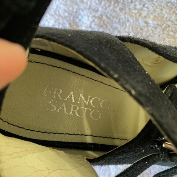 Franco Sarto Black Suede Strappy Heels – Size 8M - Picture 4 of 8